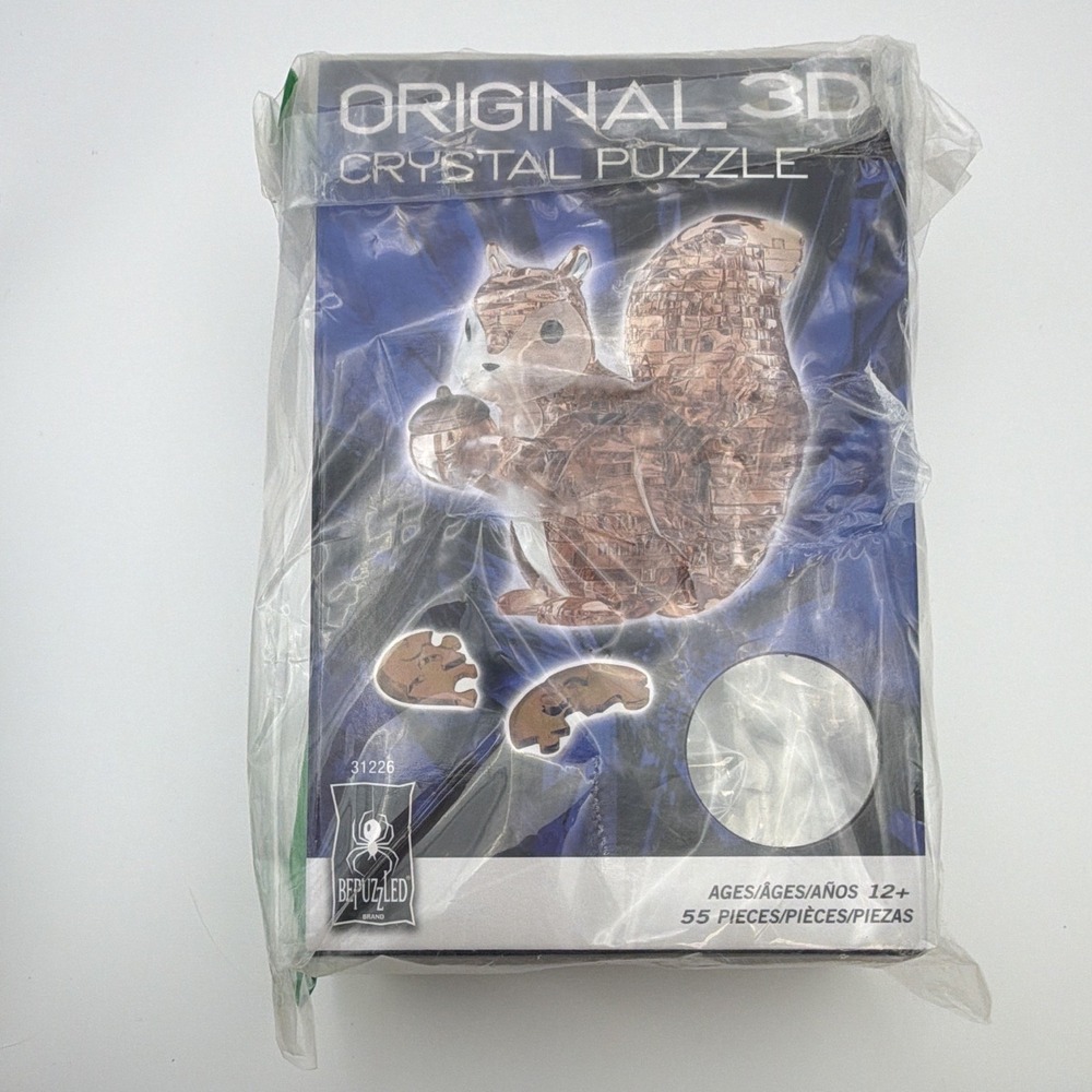 BePuzzled Original 3D Crystal Puzzle Squirrel 55pc Brown Plastic (31226)